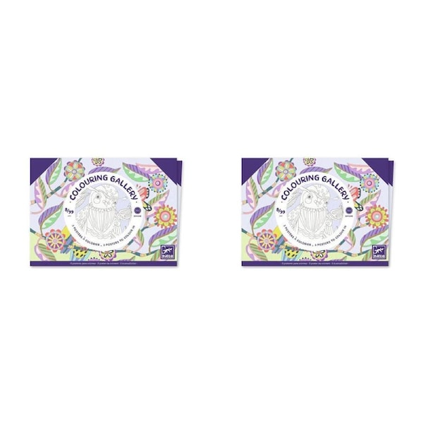 2x Djeco Birds Colouring Gallery Kids/Children Educational Art Activity 8y+