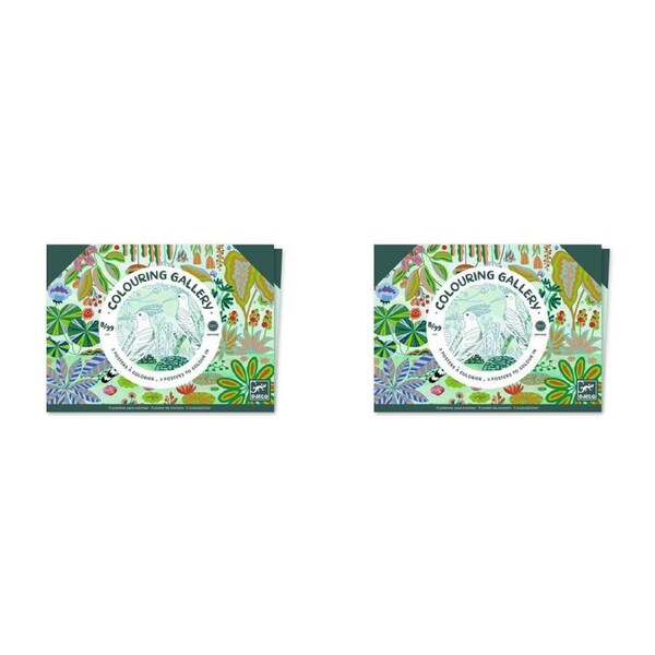 2x Djeco Wilderness Colouring Gallery Kids/Children Educational Art Activity 8y+