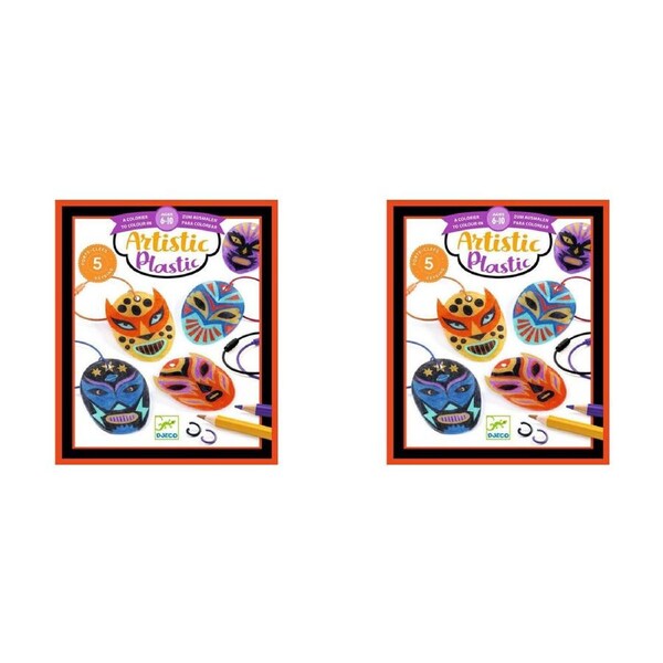2x Djeco Artistic Plastic Wrestlers Keychains Kids Creative Craft Kit 6y+