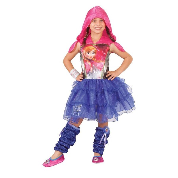 Disney Frozen Anna Hooded Kids Girls Dress Up Halloween Party Costume 6-8