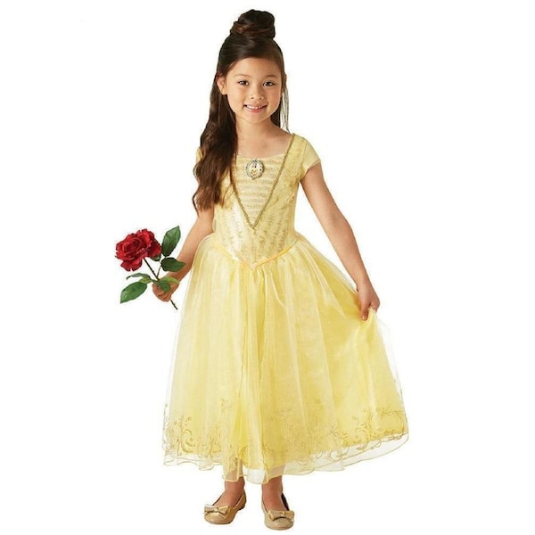 Disney Belle Live Action Deluxe Child Kids Girls Dress Up Costume 6-8