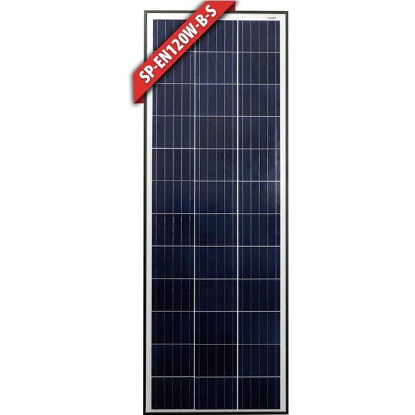 Enerdrive 120W Slim Fixed Solar Panel, Black