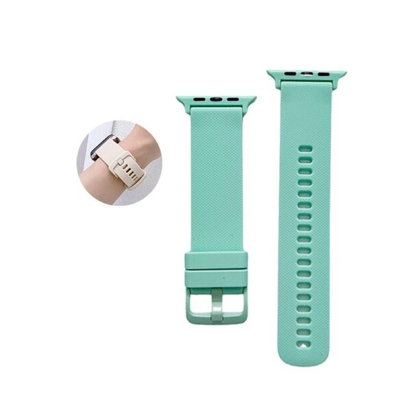 Nevenka Silicone Watch Bands Whorl Pattern for iWatch Series SE/7/6/5/4/3/2/1-MintGreen 42/44/45mm