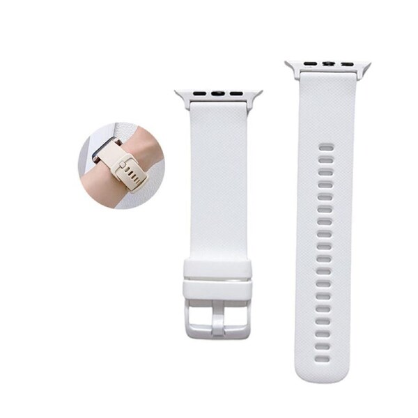 Nevenka Silicone Watch Bands Whorl Pattern for iWatch Series SE/7/6/5/4/3/2/1-White 38/40/41mm