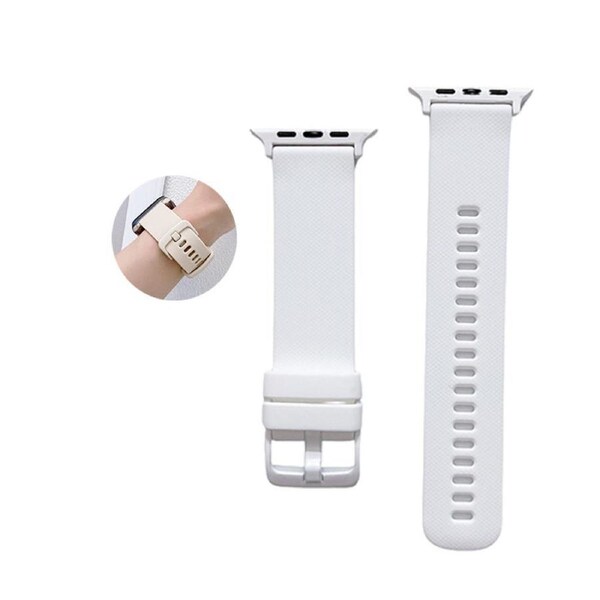 Nevenka Silicone Watch Bands Whorl Pattern for iWatch Series SE/7/6/5/4/3/2/1-White 42/44/45mm