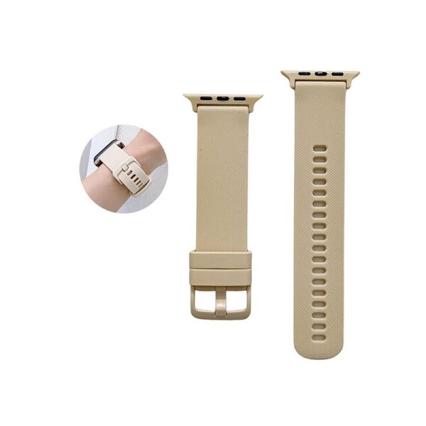 Nevenka Silicone Watch Bands Whorl Pattern for iWatch Series SE/7/6/5/4/3/2/1-Beige 42/44/45mm