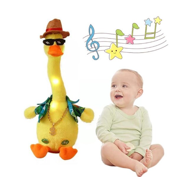 Nevenka Talking Duck Toys Can Repeats What You Say and Singing 120 English Songs-Hawaii Battery powered