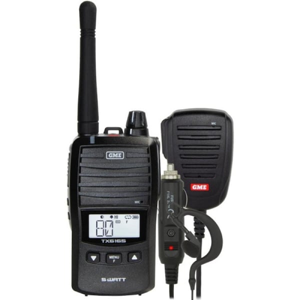 GME TX6165 5W UHF CB Handheld Radio Including Accessories