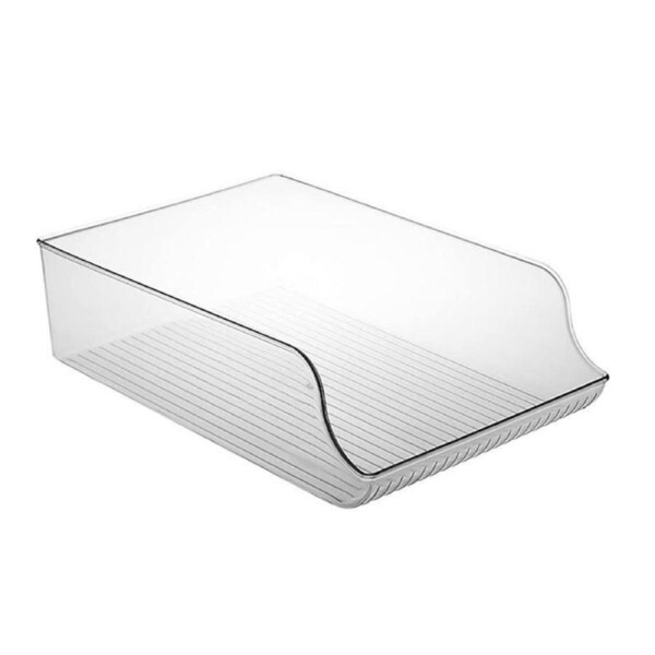 Clear Plastic Beverage Organizer Fridge Storage Shelf Holder for Kitchen Pantry