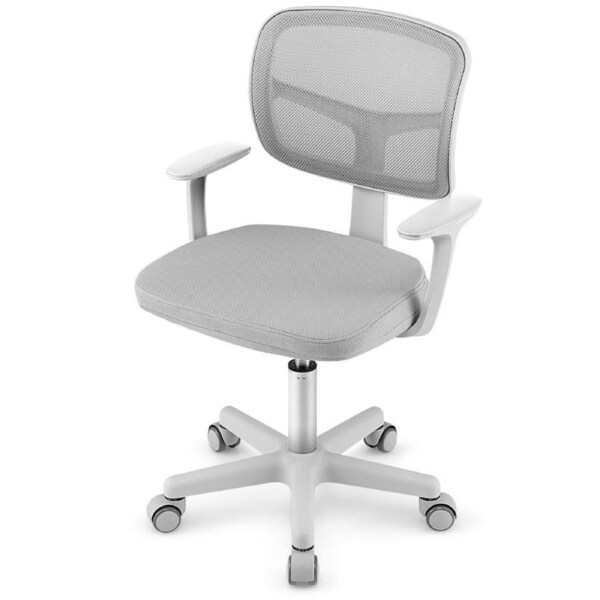 Costway Study Computer Chair Ergonomic Gaming Desk Chair Adjustable Height Home School Office Grey