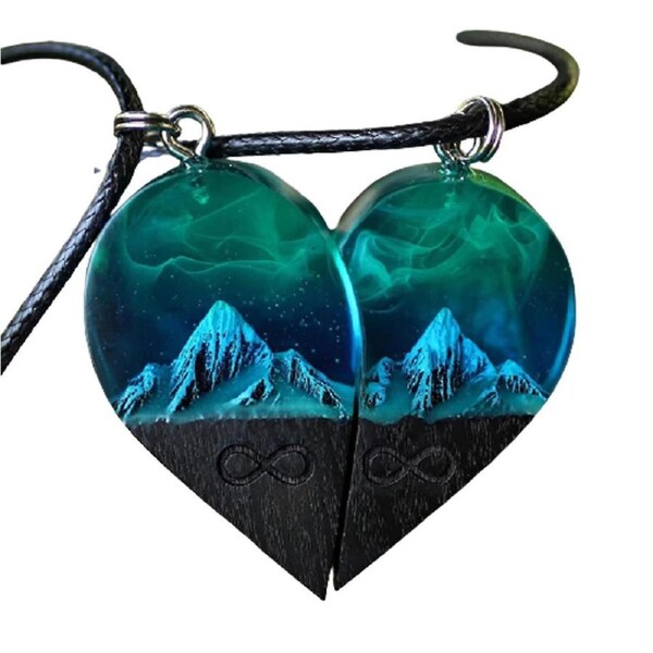 Resin Ped Pendants Mountains Necklace For Couple "s Day