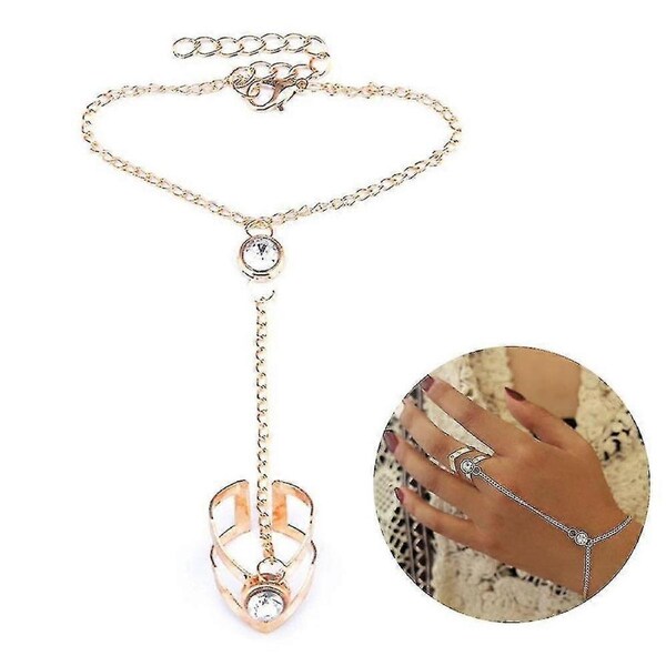 Boho Finger Ring Bracelet Tassel Chain Bracelet Ring Wrist Bracelet Hand Harness Chain Bracelet