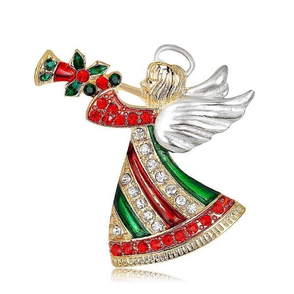 New Christmas Brooch Pins Angel Horn Fashion Winter Creative Jewelry Women Gifts
