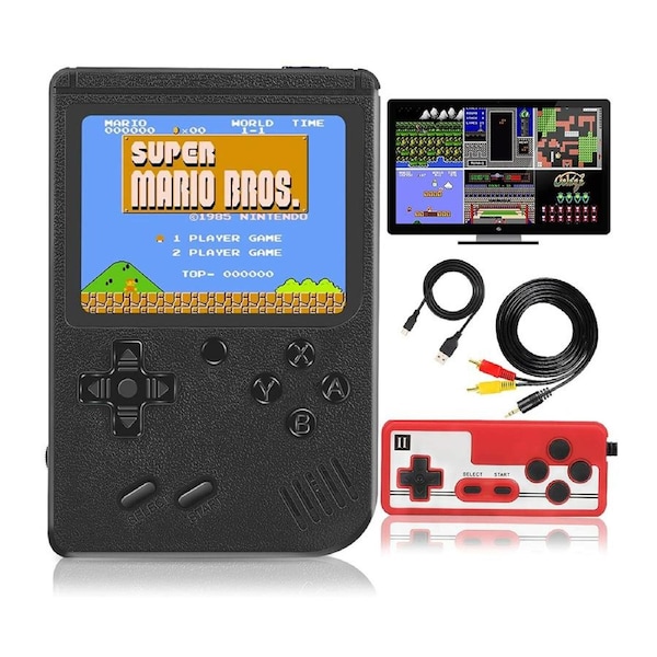 Handheld Game Console with 400 FC Games - Retro Game Console - Portable Video Game Console, Support TV Connection and Two Players (Black)