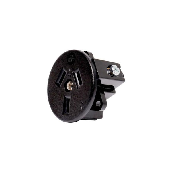 P8253 3 Pin 10A Flush Mount Mains Socket Black -Rear Entry