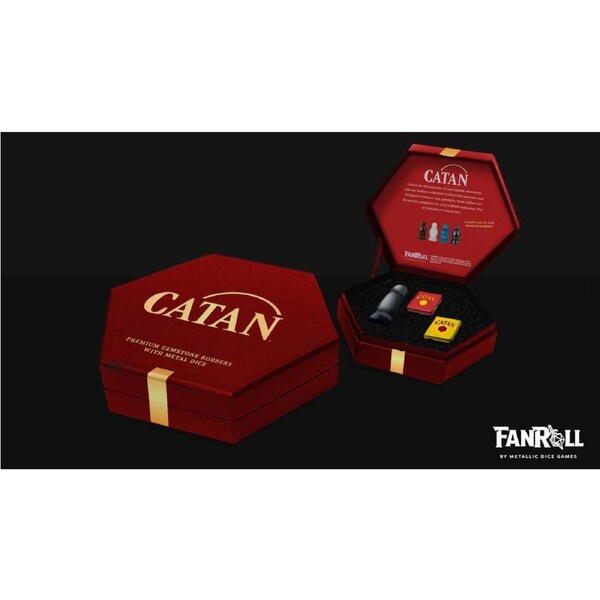 MDG CATAN Premium Robber and Metal Dice Set Hematite