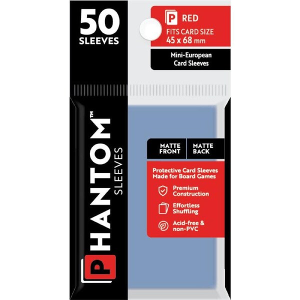 Phantom Sleeves: Red Size (45mm x 68mm) - Matte/Matte (50)