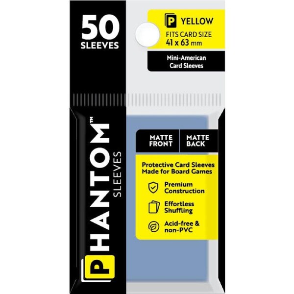 Phantom Sleeves: Yellow Size (41mm x 63mm) - Matte/Matte (50)