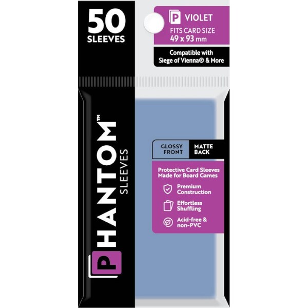 Phantom Sleeves: Violet Size (49mm x 93mm) - Gloss/Matte (50)