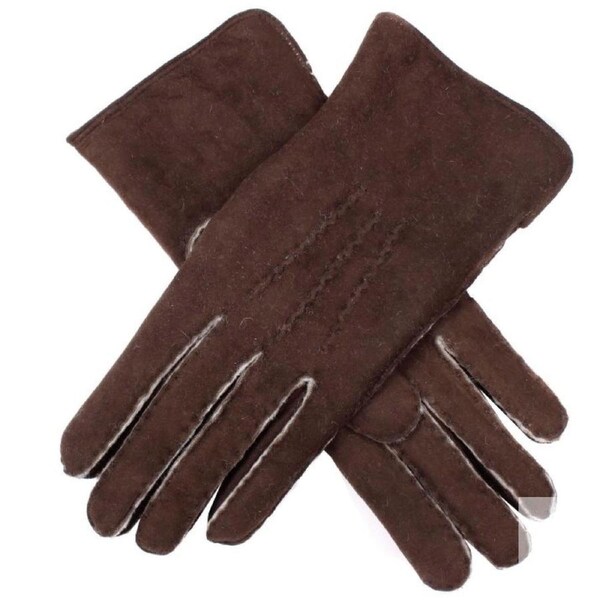 DENTS Ladies Womens Hand Sewn Real Lambskin Premium Gloves Hannah - Mahogany 6.5