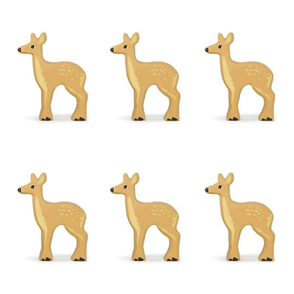 6pc Tender Leaf Toys Fallow Deer Wooden Animal Figure Set Kids/Children 3y+