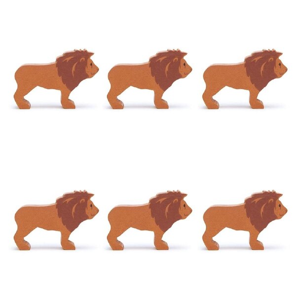 6pc Tender Leaf Toys Lion Wooden Animal Figure Play Set Kids/Children 3y+
