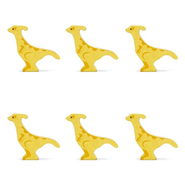 6pc Tender Leaf Toys Parasaurolophus Wooden Dinosaur Set Kids/Children 3y+