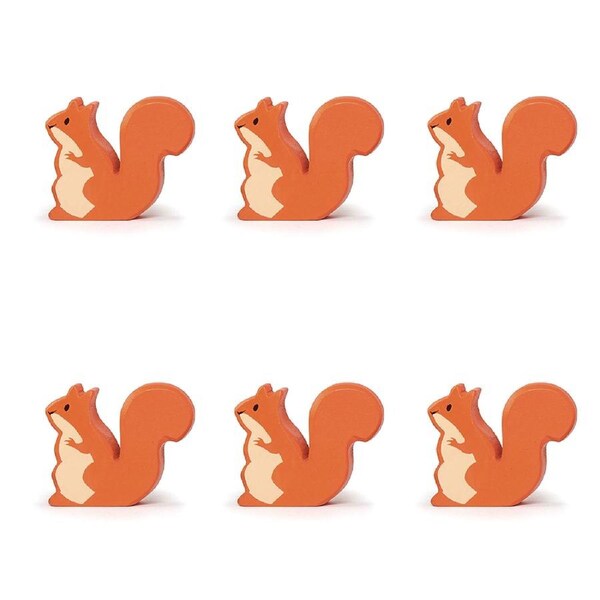6pc Tender Leaf Toys Red Squirrel Wooden Animal Figure Set Kids/Children 3y+