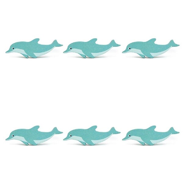 6pc Tender Leaf Toys Dolphin Wooden Animal Figure Play Set Kids/Children 3y+