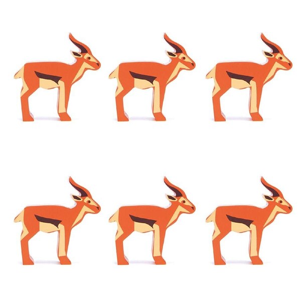 6pc Tender Leaf Toys Antelope Wooden Animal Figure Set Kids/Children 3y+