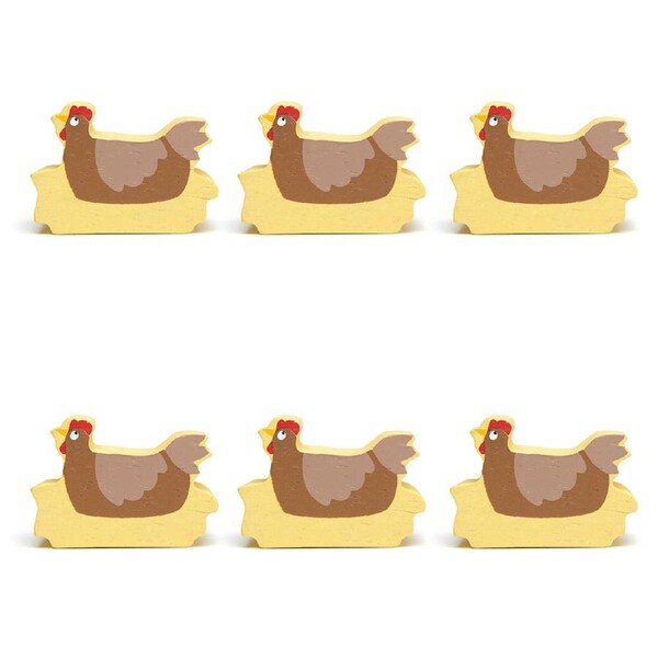 6pc Tender Leaf Toys Chicken Wooden Animal Figure Play Set Kids/Children 3y+