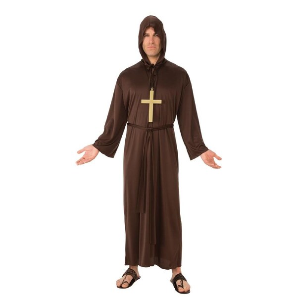 Rubies Monk Opp Priest Adults Hooded Dress Up Halloween Party Costume L