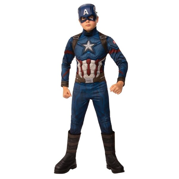 Marvel Captain America Deluxe Kids Dress Up Halloween Party Costume 3-5