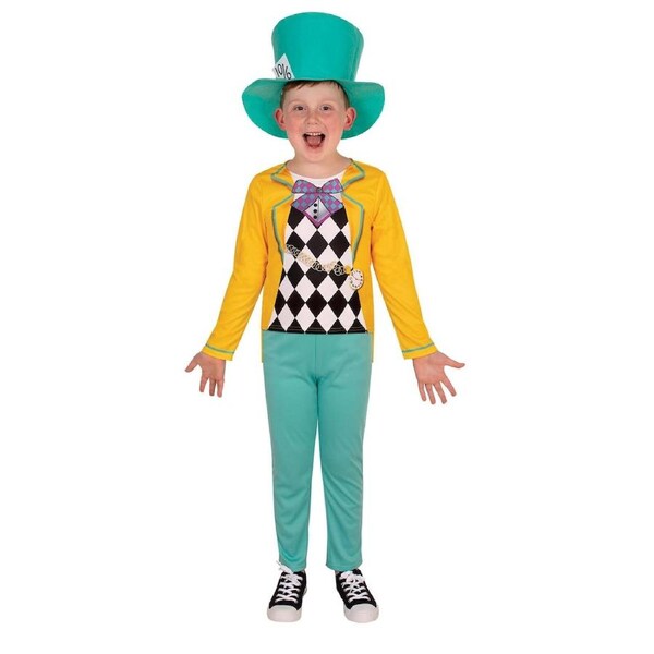 Disney Mad Hatter Boys Kids Classic Dress Up Halloween Party Costume 6-8