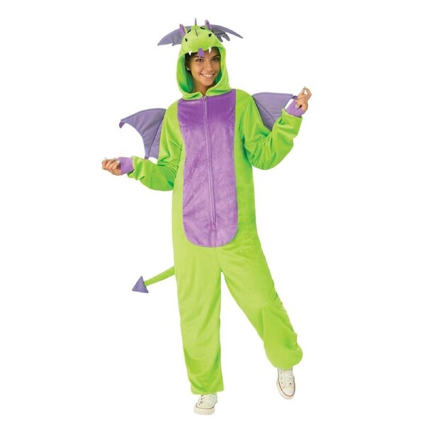 Rubies Green Dragon Furry Jumpstui Adult Dress Up Halloween Party Costume S-M