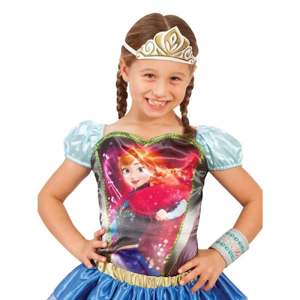 Disney Anna Princess Top Kids/Girls Dress Up Halloween Party Costume 6+