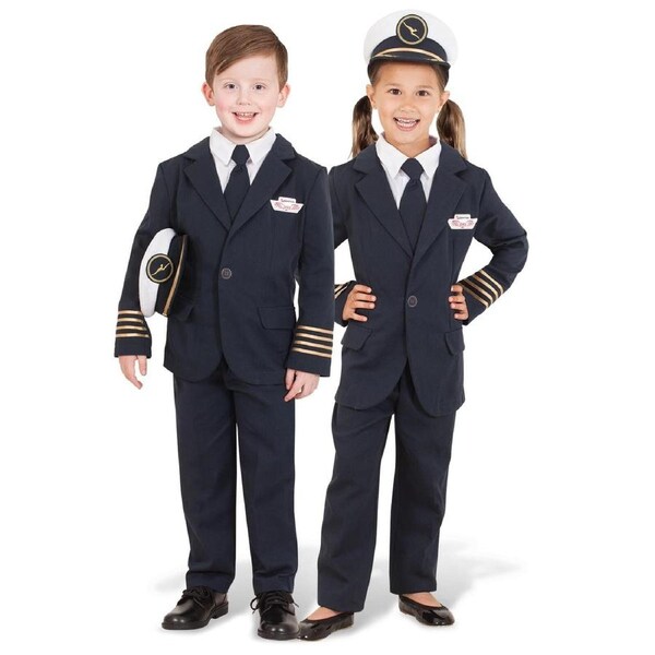 Rubies Qantas Captain's Uniform Kids Dress Up Halloween Party Costume 6-8