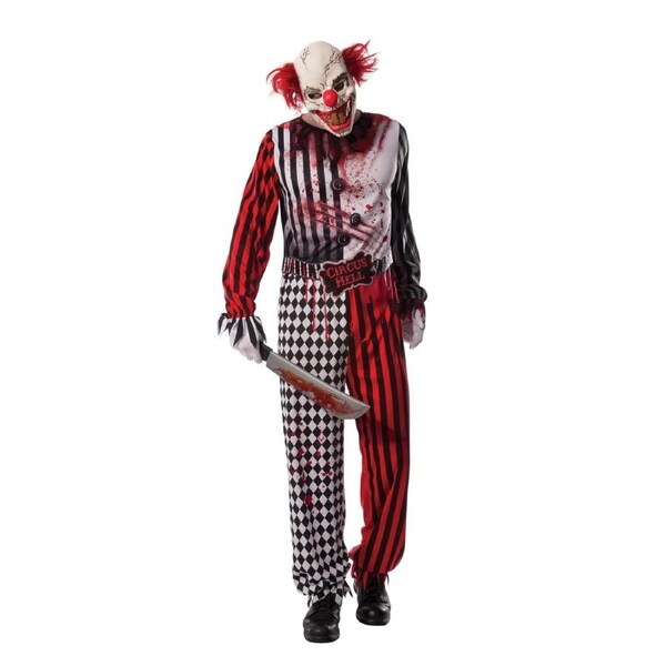 Rubies Evil Clown Adults Dress Up Scary Halloween Party Costume XL