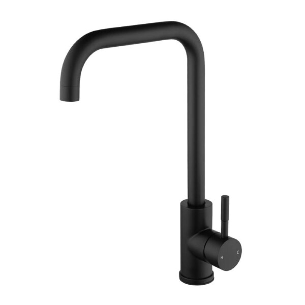 Kitchen Mixer Tap Laundry Sink Basin Faucet Swivel Spout Black WELS