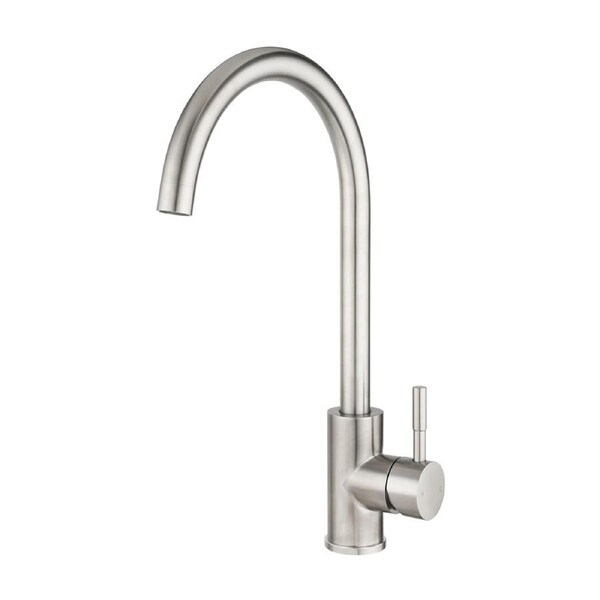 Round Swivel Spout Kitchen Tap Mixer Tap Basin Sink Faucet Brushed WELS
