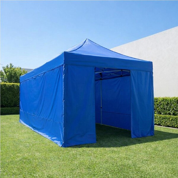 3X6M Folding Gazebo Powder-coated frame Marquee Pop Up Outdoor Shade Canopy Blue