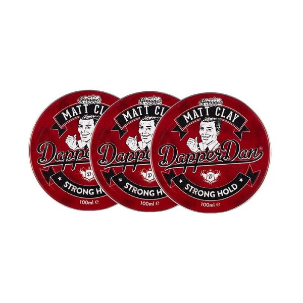 3 x Dapper Dan Matt Clay Strong Hold 100mL