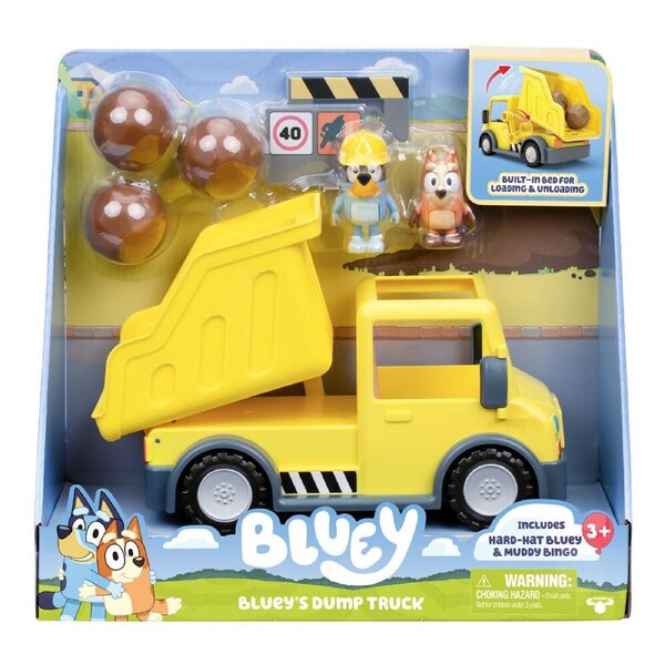 Bluey Dump Truck Kids/Children Vehicle w/ Figure Play Toy Set Yellow 3y+