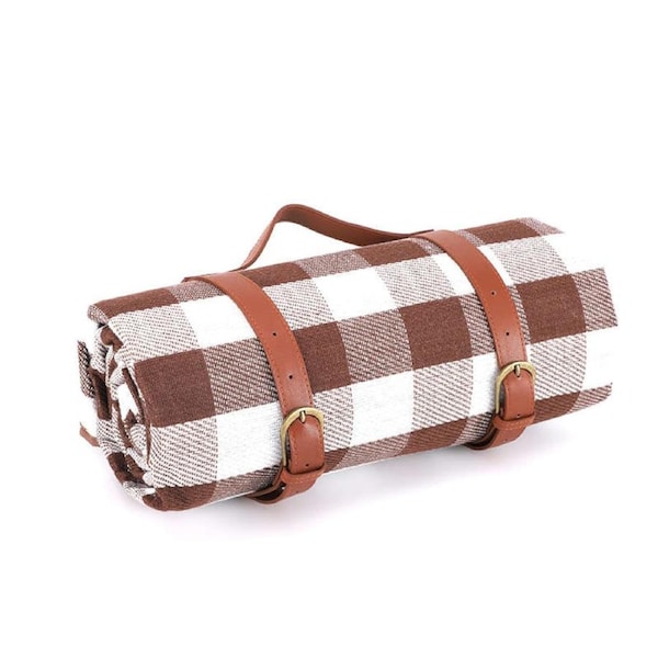 Nevenka Waterproof Picnic Blanket 3 Layered Foldable Outdoor Picnic Mat Perfect for Park and Beach-Brown 150X200 CM