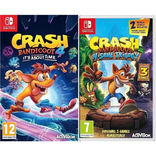 Crash Bandicoot 4 It's About Time & N.Sane Trilogy Nintendo Switch Game Bundle
