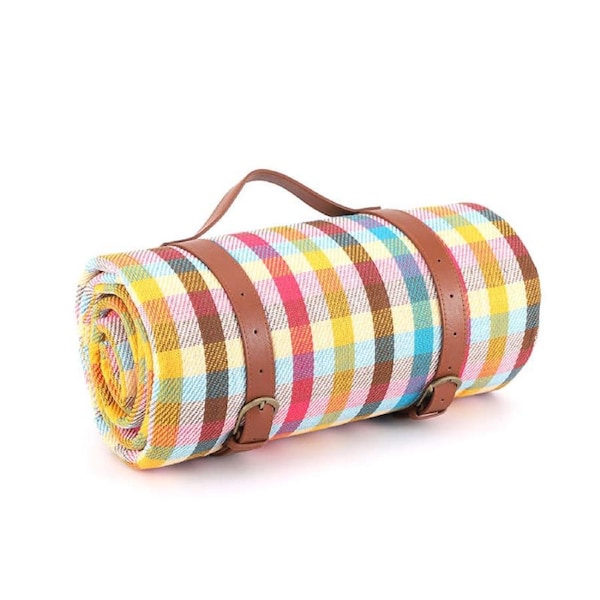 Nevenka Waterproof Picnic Blanket 3 Layered Foldable Outdoor Picnic Mat Perfect for Park and Beach-Coloful 150X200 CM