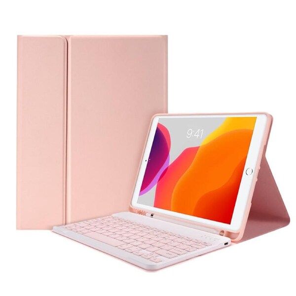 Nevenka Keyboard Case For iPad Ultra Thin 7 Color Backlit Wireless Keyboard with Pen Slot-Pink For iPad Pro11/iPad Air5 10.9/Air4 10.9
