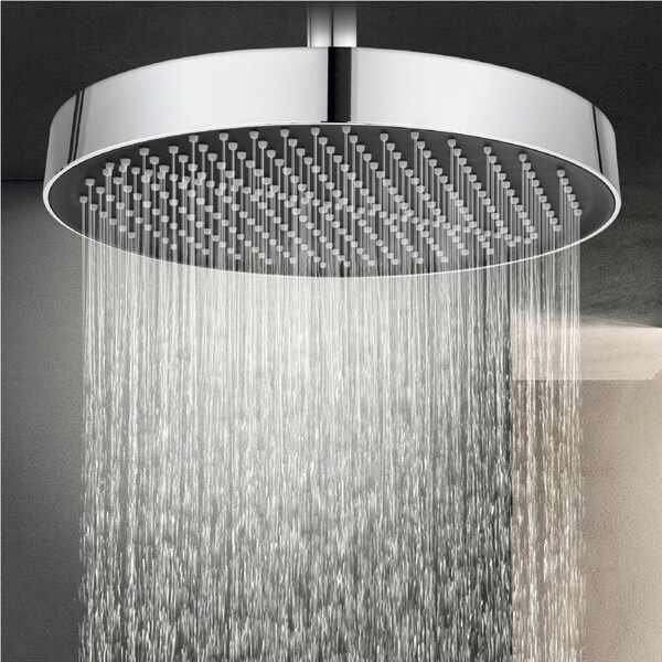 ACA Bath Chrome 325mm Round Rainfall Plastic Shower Head Rose Watermark WELS