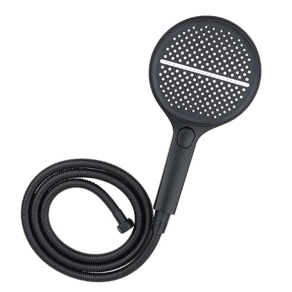 ACA WELS Round 4-MODE Handheld Shower Head 1.5m Water Hose Black