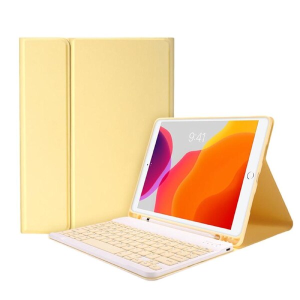 Nevenka Keyboard Case For iPad Ultra Thin 7 Color Backlit Wireless Keyboard with Pen Slot-Green For 2018&2017iPad Pro9.7/Air2/Air